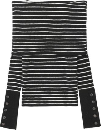 Free People Maglione a righe con spalle scoperte - Nero