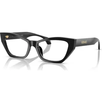 Versace 54mm Cat Eye optical glasses in Black at Nordstrom