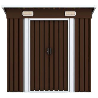 Berkfield Home Garden Storage Shed Brown 194x121x181 cm Steel | Size: 194 x 121 x 181 cm