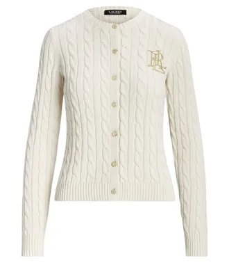 Ralph Lauren Ralhan Long Sleeve Cardigan - Natural Cotton