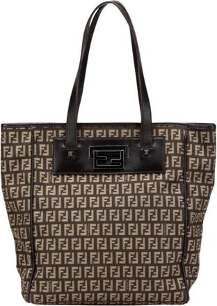 Fendi Pre-owned Logo Print Tote - Dames - Vintage Shopper - Bruin - ONE Size - Vintage