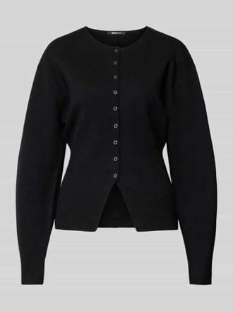 Gina Tricot Regular Fit Strickjacke aus Viskose-Mix in Strick-Optik in Black, Gr&ouml;&szlig;e M