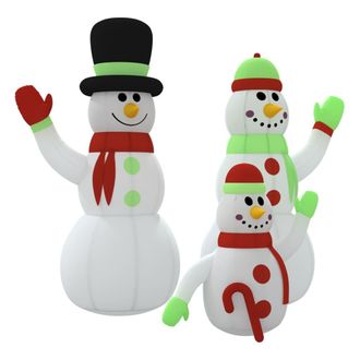 vidaXL Familia De Mu&ntilde;ecos De Nieve Inflables Con Luces Led De 500 Cm Vidaxl