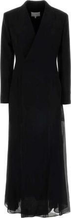Maison Margiela Crepe En Twill Blazer Jurk - Dames - Mantel - Zwart - XS - Wol - Jassen