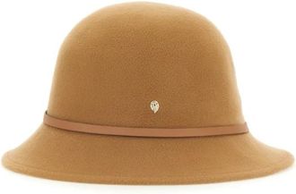 Helen Kaminski Caps & Mützen - Leather-Trimmed Wool Bucket Hat With Soft Crown - Gr. L - in Braun - für Damen