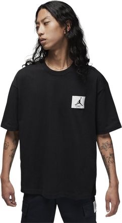 Nike Jordan Air Jordan Solid Color Patch Round Neck Short Sleeve Asia Sizing Black DZ7314-010