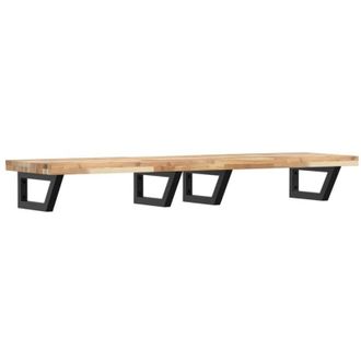vidaXL Estante De Lavabo De Pared Acero Y Madera Maciza De Acacia Vidaxl