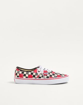 Valentino Garavani Sneaker Low-Top Valentino Garavani And Vans In Tessuto Con Stampa VLogo Checkerboard E Dettaglio Pois Uomo BURRO/NERO/ROUGE PUR 40.5