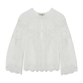 Munthe Dames, Blouses & Shirts, Wit, Maat: S Poliester