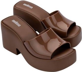 Melissa Posh Platform Slide Sandal in Brown at Nordstrom, Size 10