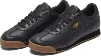 Puma Roma Classic 366408-02 Sneaker Men Black Leather Lifestyle Shoes RHS3149