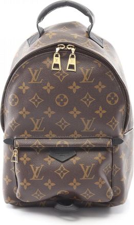 Louis Vuitton Black Brown Monogram Coated Canvas Leather Backpack (Pre-Owned)