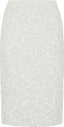 P.A.R.O.S.H. Copper Openwork Skirt - Dames - Midirokken - Wit - XS - Rokken