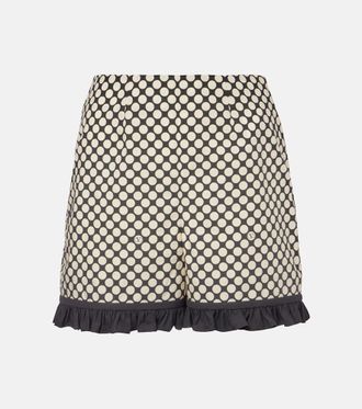 Valentino Plus De Pois cotton poplin shorts