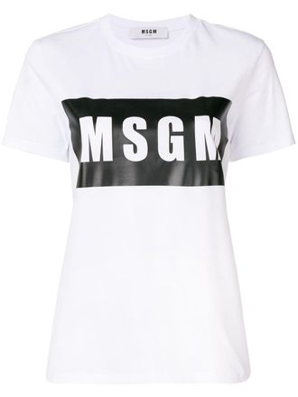 Msgm logo T-shirt - women - Cotton - S - White