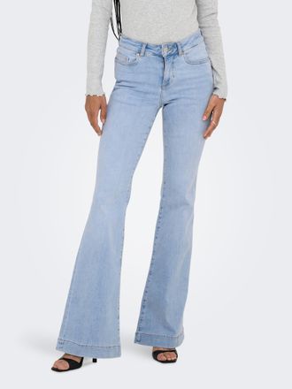 Only Bootcut-Jeans ONLY ONLBLUSH MD RETRO FLARED DNM DIA322 NOOS, Damen, Gr. XL, L&auml;nge 32, light blau denim, Denim/Jeans, Obermaterial: 92% Baumwolle, 6% E