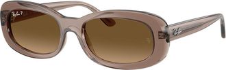 Ray-Ban RB2221 Polarized 6827M2 Womens Sunglasses Brown Size 56