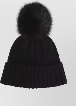 Moncler cable-knit wool and cashmere beanie with pom-pom