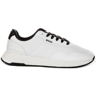 HUGO BOSS Titanium Runner Lace Up Low Top Trainers - male - Hugo - Sneakers - Beige - 10 UK - Shoes