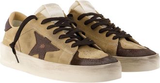 Golden Goose Mens Stardan Sneakers - Golden Goose Deluxe Brand Leather Brown Shoes