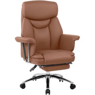 Clp Silla De Oficina Dahra Cuero Aut&eacute;ntico Marr&oacute;n