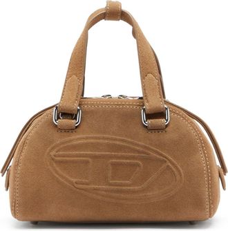Diesel 1DR Dome-Suede small bowling bag - Crossbody Bags - Unisex - Beige