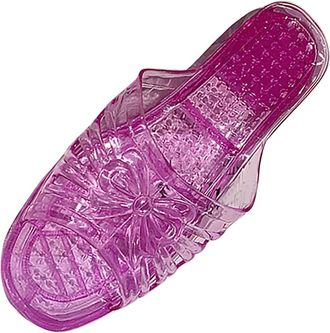 Generic Clearance Womens Crystal Jelly Low Wedge Sandals Slipper Shoe Open Toe Mule Slider Anti Slip Plastic Slippers UK 4.5 1_Purple
