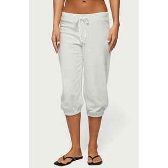 Edikted Deana Capri Sweatpants in Light-Gray-Melange at Nordstrom, Size X-Small