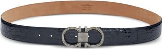Ferragamo Gancini belt - men - Alligator Leather - 105 - Blue