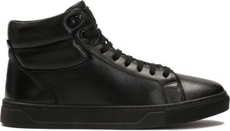Kazar Hoge sneakers gemaakt van natuurlijk leer in zwart kleur - Heren - Sneakers - Zwart - 43 EU - Leer - Schoenen