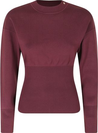 Anine Bing Burgundy Imane Fitted Ribbed Viscose-Blend Sweater