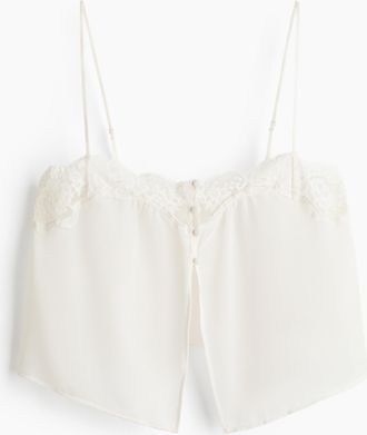 H&M Tr&auml;gertop mit Spitze - Weiss