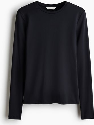 H&M Langarmshirt aus Mikrofaser - Blue