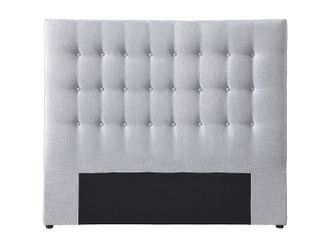 Vente-Unique Cabecero capiton&eacute; 180 cm - Tela - Gris claro - FRANCESCO