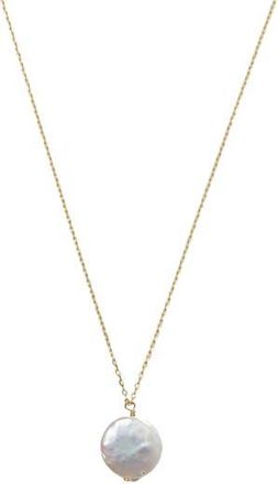 Argento Vivo Freshwater Coin Pearl Pendant Necklace in Gold at Nordstrom Rack