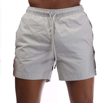 HUGO BOSS Hugo Heren Fab Tape Logo Zwemshort (Grijs)