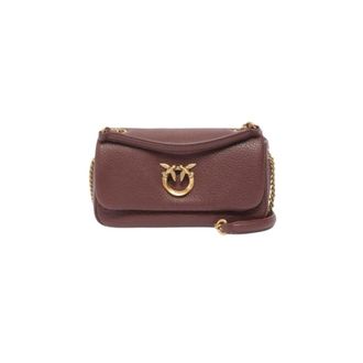 Pinko Click Soft Horizontal Chain - Dames - Schoudertassen - Rood - ONE Size - Leer - Tassen