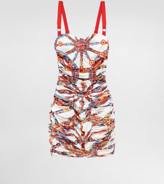 Dolce & Gabbana Carretto-print Satin Dress - Woman Dresses Multicolor 40