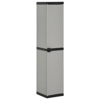 vidaXL Armario De Jard&iacute;n Con 3 Estantes Gris Y Negro 34x40x168 Cm Vidaxl
