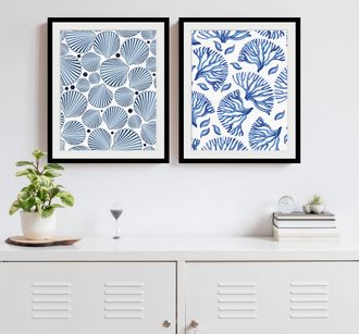 Queence Bild »Malte« Kunst Meer Wassertiere 1 Stk. tlg. HD Premium Poster-Druck inkl. Holzrahmen