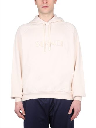 Sunnei Cotton Drawstring Hoodie - Beige