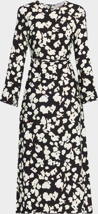 Proenza Schouler Waverly Floral Long-Sleeve Twill Dress