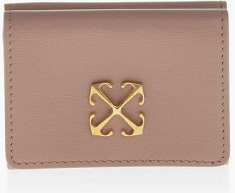 Off-white Leather Wallet JITNEY MINI COMPACT With Gold Arrow Detail size One Siz