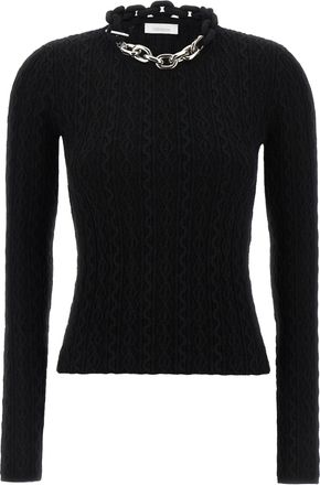 Paco Rabanne Black Wool Womens Cardigan