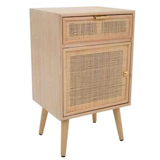 Wanderlust Deco Wanderlust Deco - Mesita De Madera Y Rejilla Marr&oacute;n 42x36.5x71