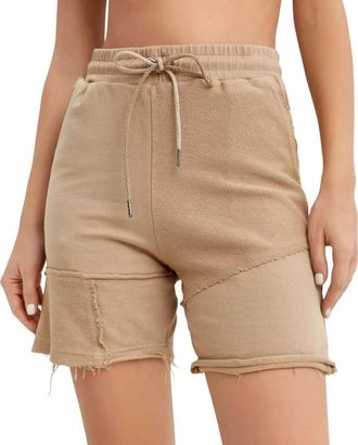 SER.O.YA Beige Dax Shorts met Unieke Afwerking - Dames - Bermuda - Beige - 2XS - Katoen - Korte Broeken