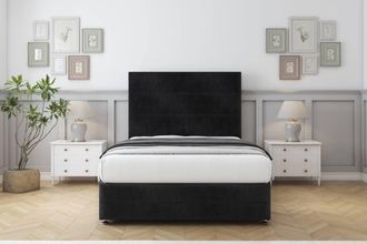 Comfort Beds Zoya Naples Divan Base No Drawers - 26 Headboard-Footboard in Black | Size: Super King