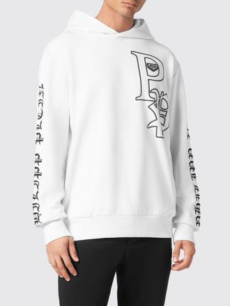Philipp Plein Felpa in cotone con cappuccio e logo a contrasto