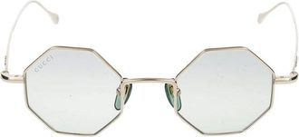 Gucci Lettering Zonnebril - unisex - Accessoires - Geel - Maat: 41 MM Nylon