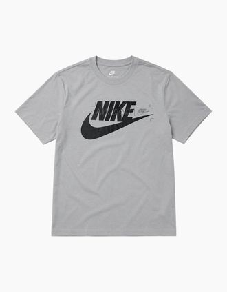 Nike Mens Nike Air Max Mens T Shirts Athletic Swoosh DC2554 Crew Ncek Short Sleeve Cotton Tee - Grey - Size: 38